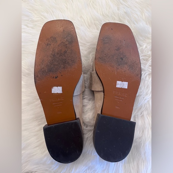 Frame Le Montecito 39.5 Loafer Tan Suede W/Gold Buckle Detail - Picture 14 of 16